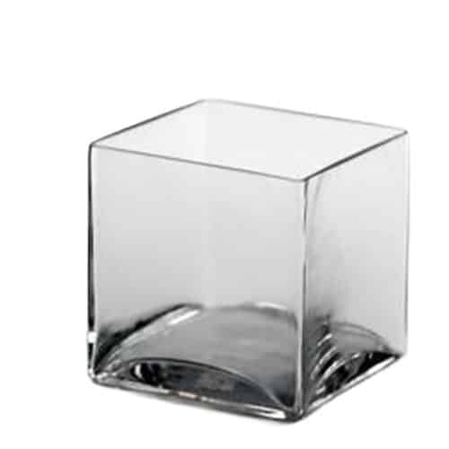 4″ CUBED GLASS VASE