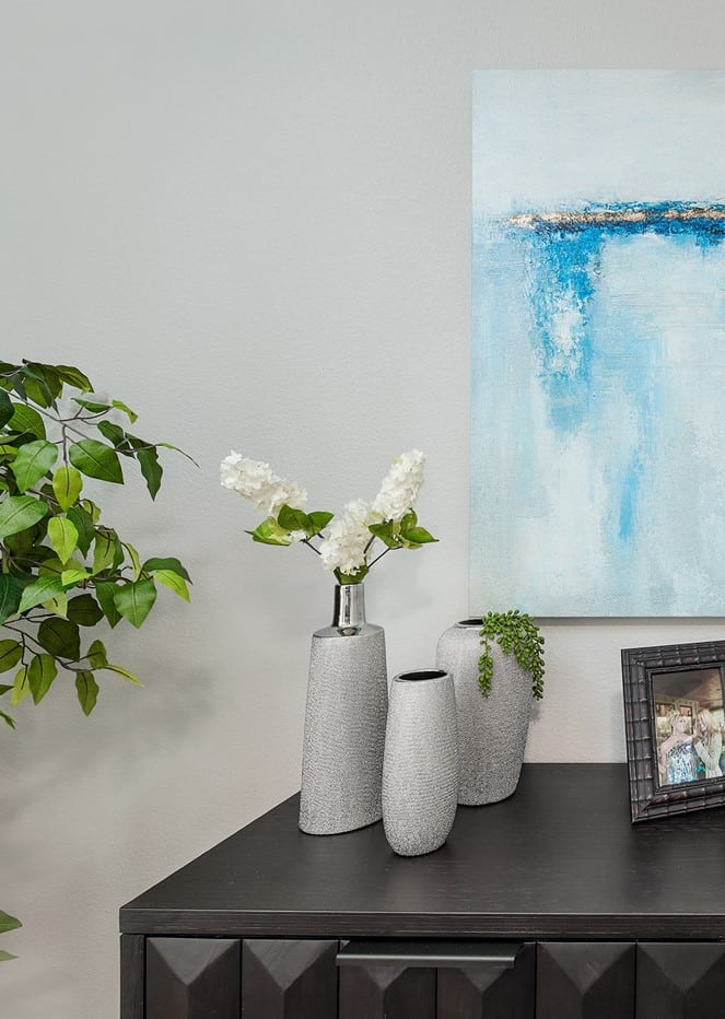 CERAMIC TABLE VASE, SILVER - Image 2