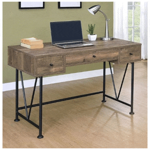 ANALIESE 3-DRAWER WRITING DESK, RUSTIC OAK