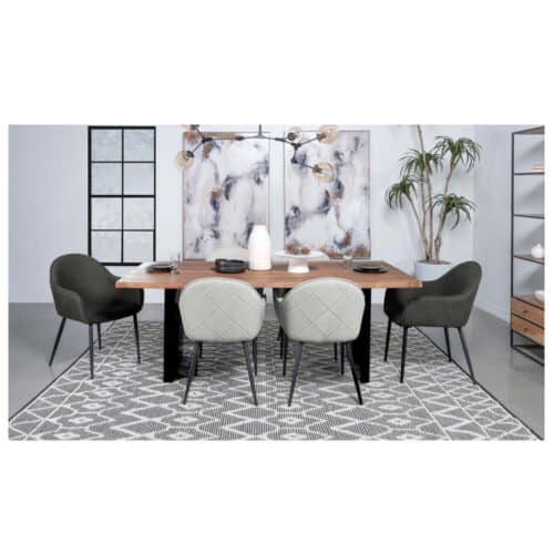 EMMA FABRIC DINING ARM CHAIR, CHARCOAL, SET OF 2