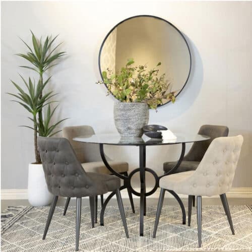 COSMO DINING SIDE CHAIR, GREY, SET OF 2