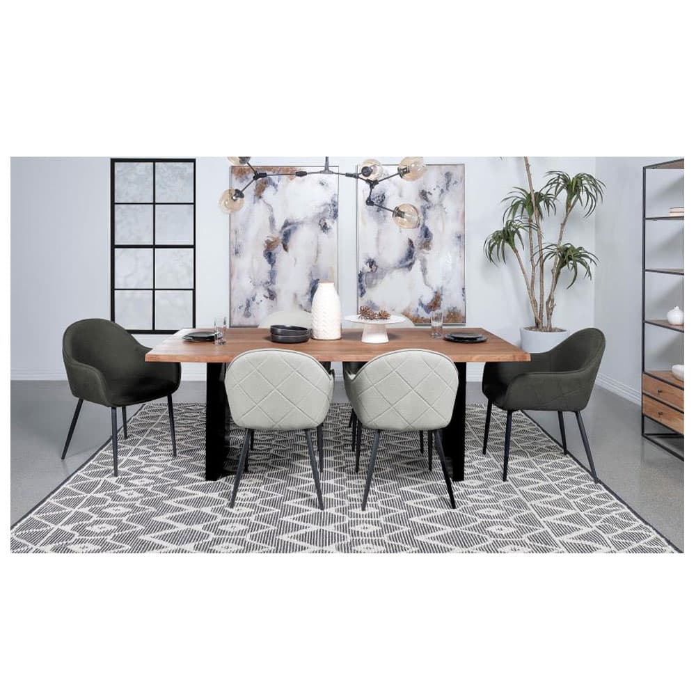 EMMA FABRIC DINING ARM CHAIR, CHARCOAL, SET OF 2 - Image 2