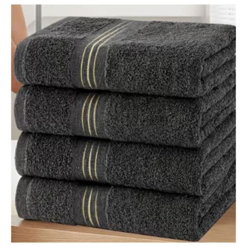 GREY/GOLD BATH TOWEL