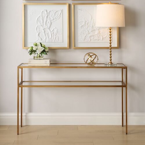 WARM GOLD IRON CONSOLE TABLE