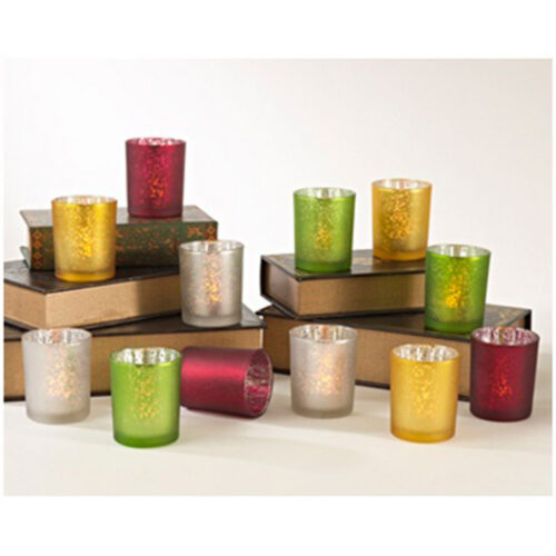 MERCURY GLASS VOTIVE, 3 PC SET