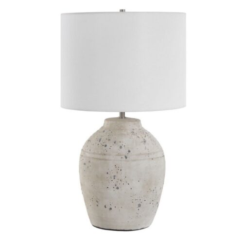 DISTRESSED WHITEWASHED TABLE LAMP